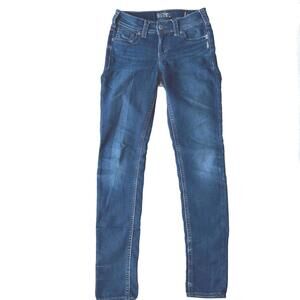 Silver Jeans Co. Suki Mid Skinny Joga's Dark Wash Jeans - Size 28x33